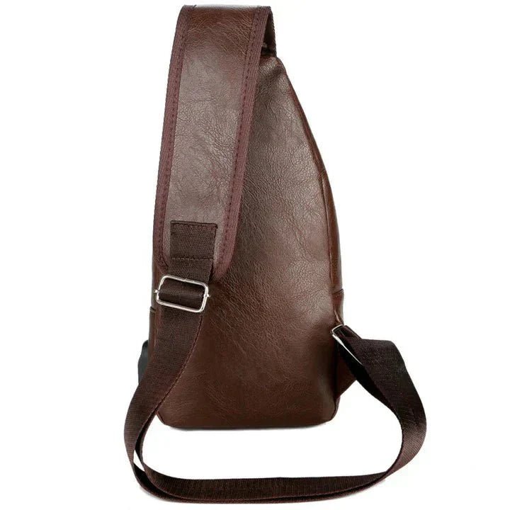 Men's Classic Leather Shoulder Bag - SANVELIER