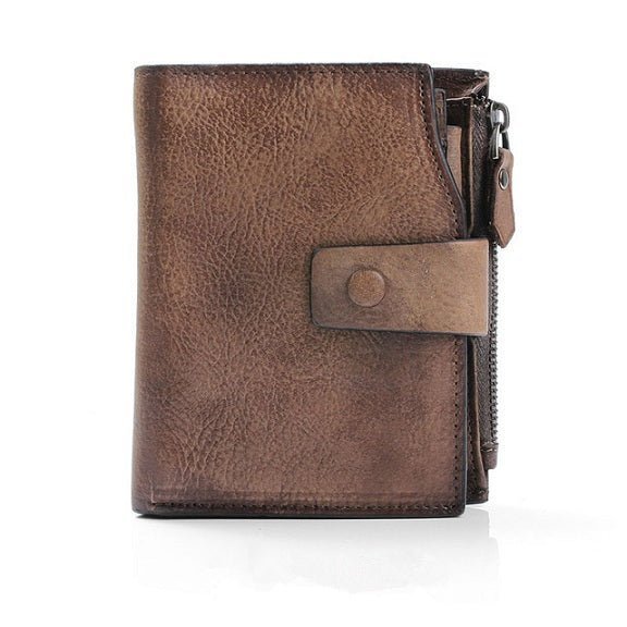 Men's Luxury Leather Retro Short Wallet - SANVELIER