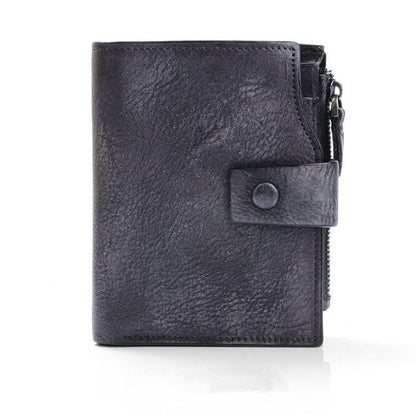 Men's Luxury Leather Retro Short Wallet - SANVELIER